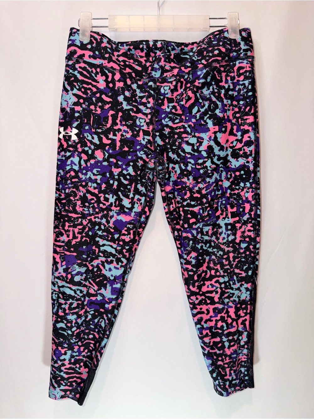 Under Armour Black, Pink & Blue Abstract Print Girls' Leggings